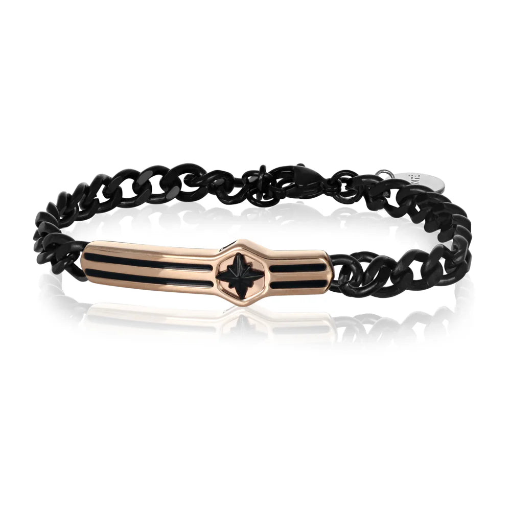 Bracciale Goyatè uomo catena nautica Rosa dei venti