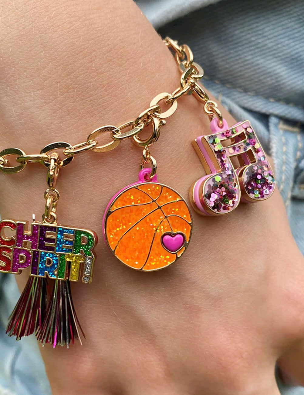 Ciondolo CharmIT! Nota musicale glitter oro