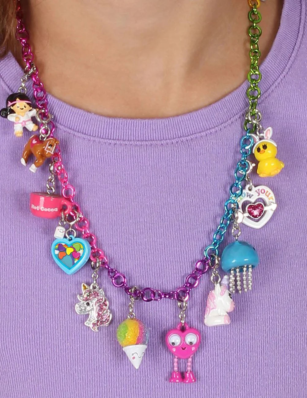 Collana CharmIT! a catena arcobaleno