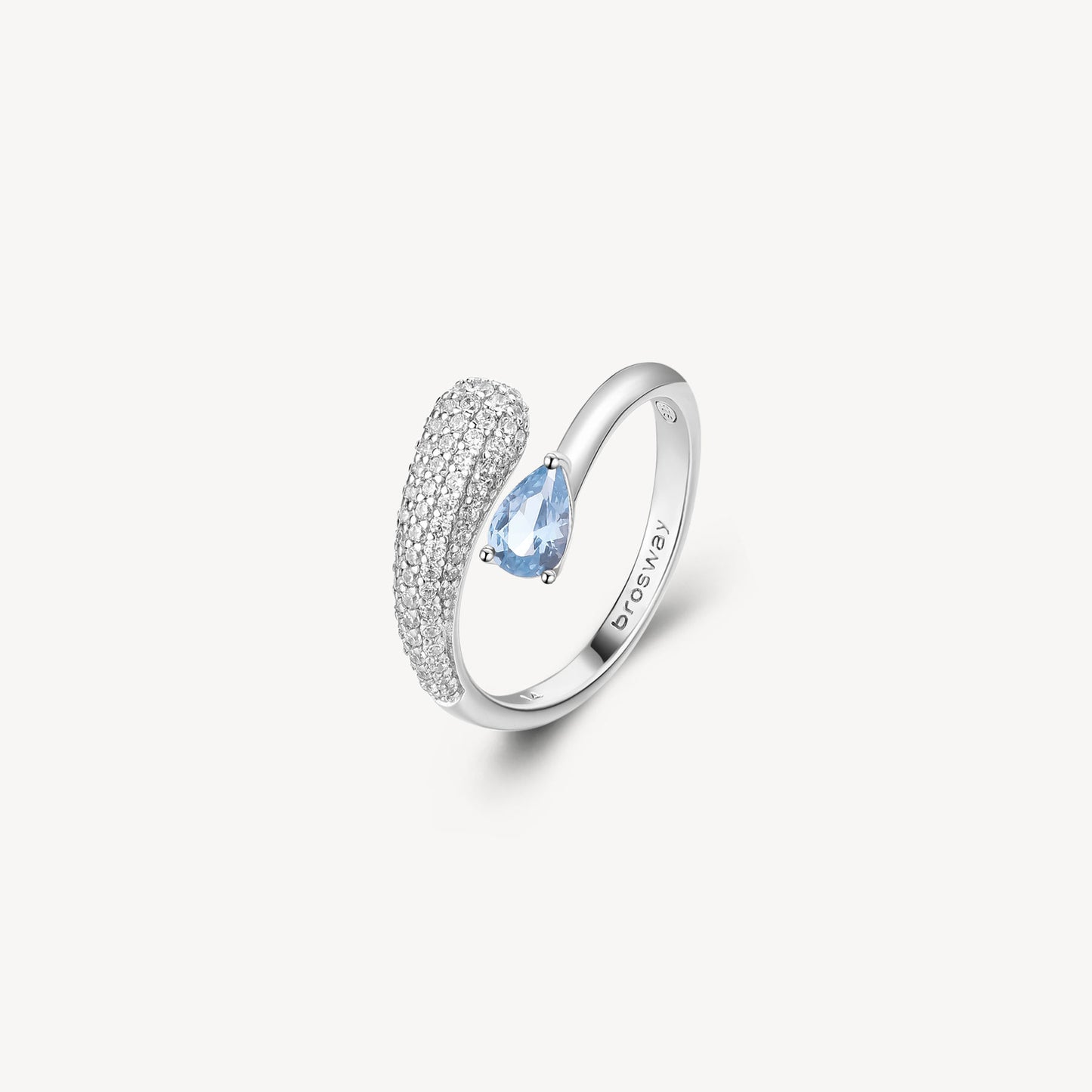 Anello Brosway Fancy contrariè Cloud light blue e pavè
