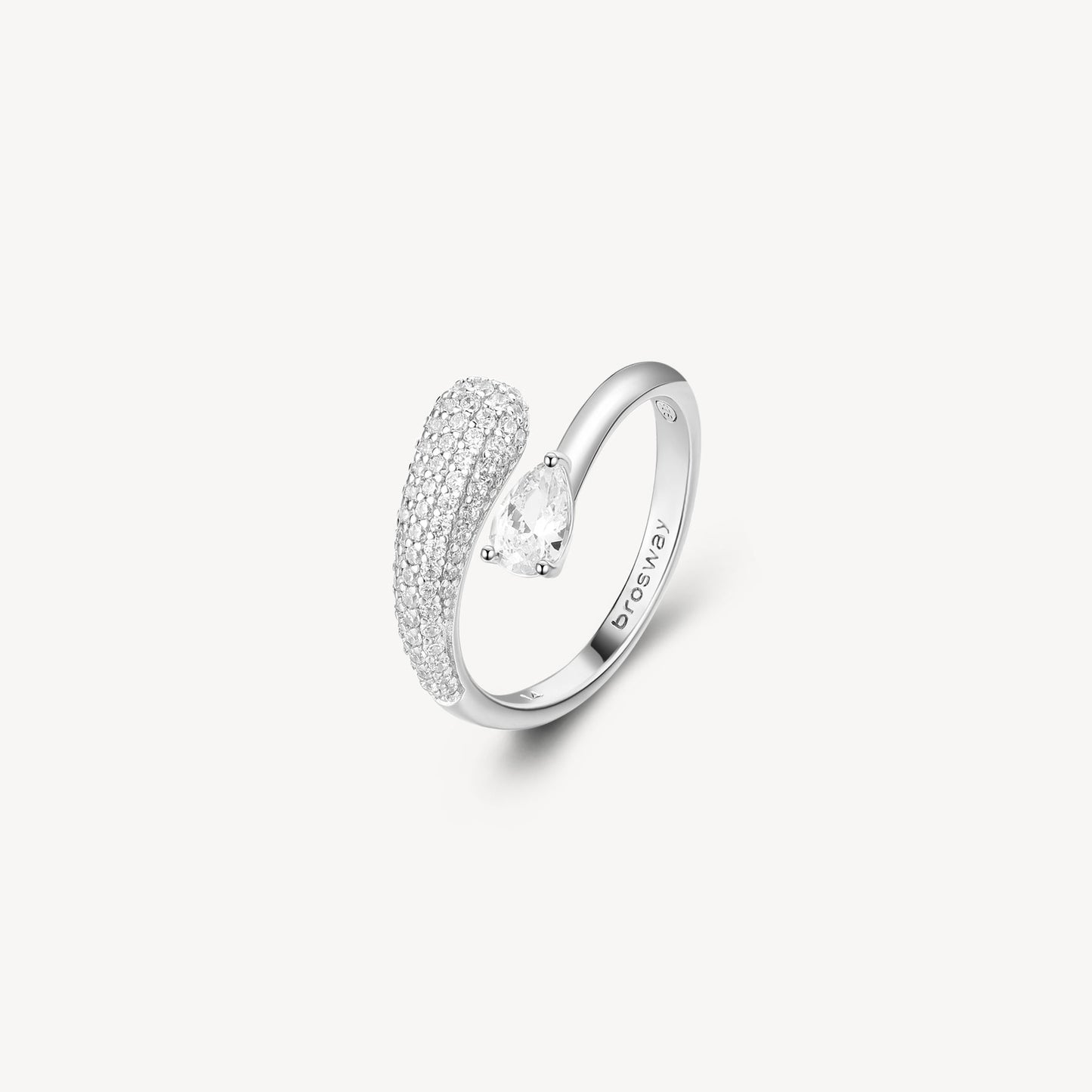 Anello contrariè goccia Brosway Fancy Infinite white