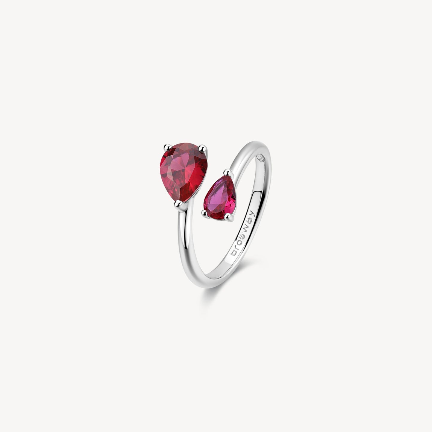 Anello Brosway Fancy Passion ruby Goccia contrariè