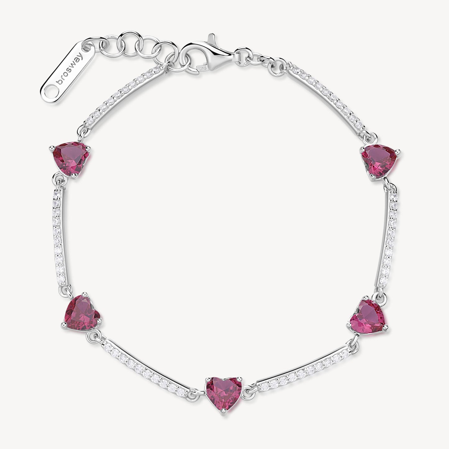 Bracciale Brosway Fancy Passion ruby tennis cuori