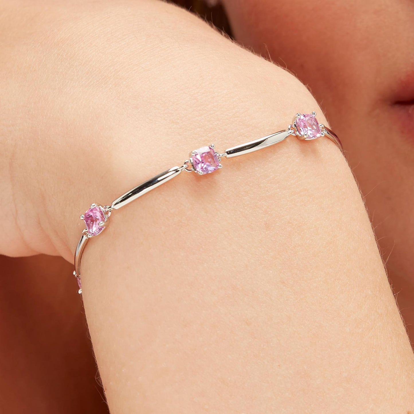 Bracciale argento vibrant pink