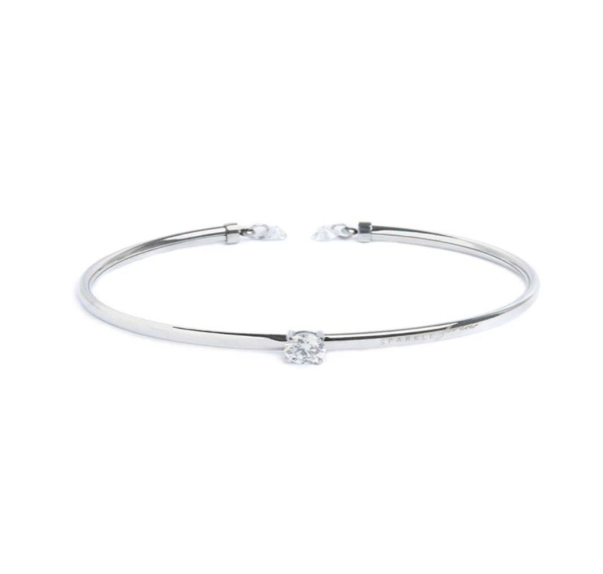 Bracciale Marlù rigido con zircone 5,25mm centrale e zirconi alle estremità