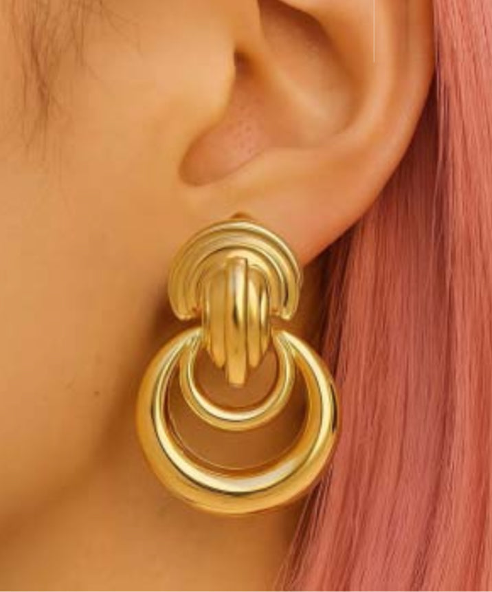 Orecchini Piti Malì donna Doppio cerchio frontale