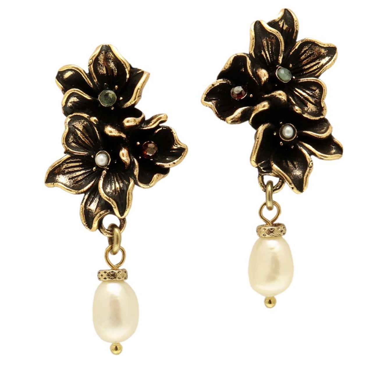 Orecchini Alcozer fiori e perla