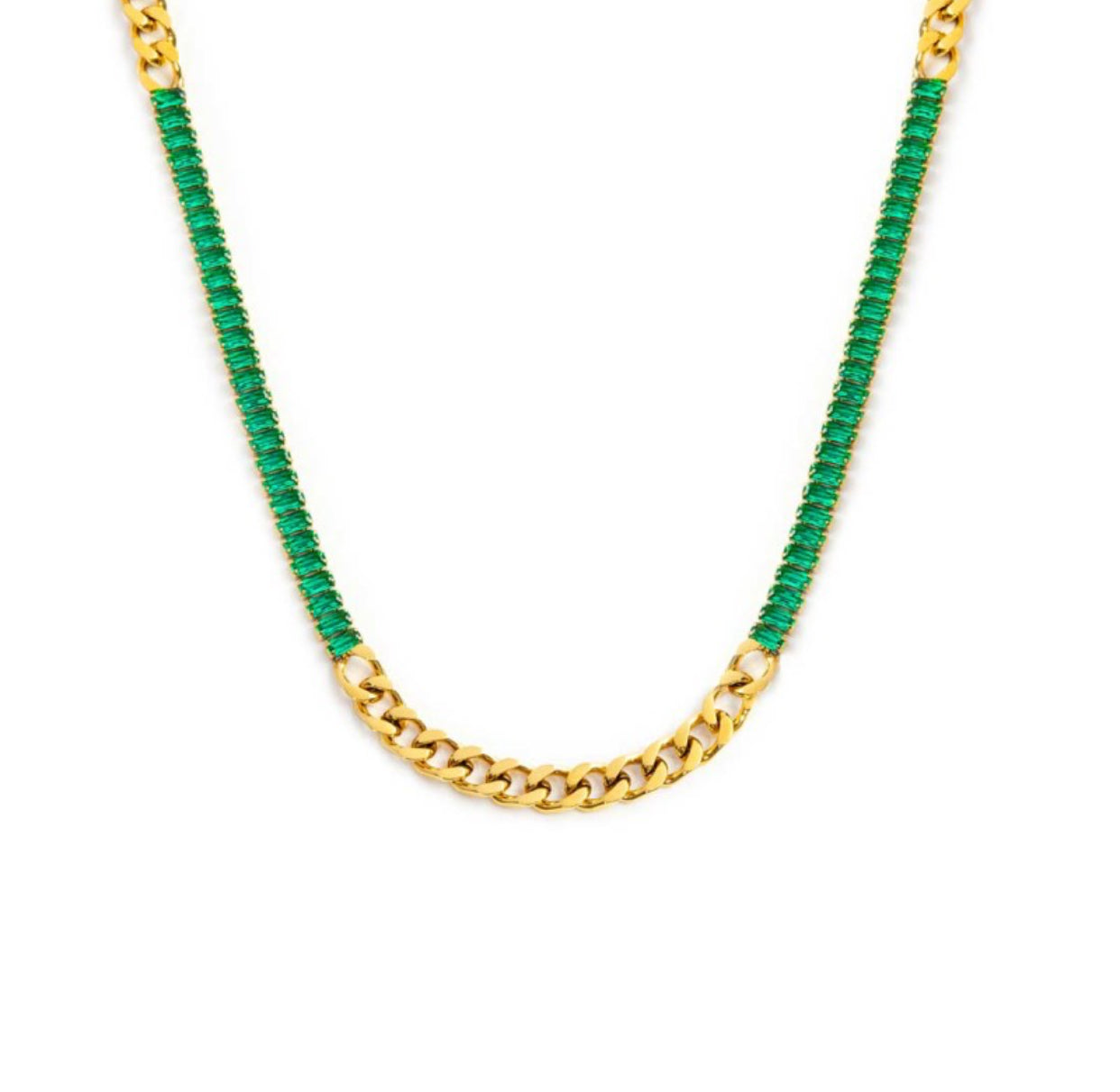 Collana Marlù grumetta con tennis cristalli baguette