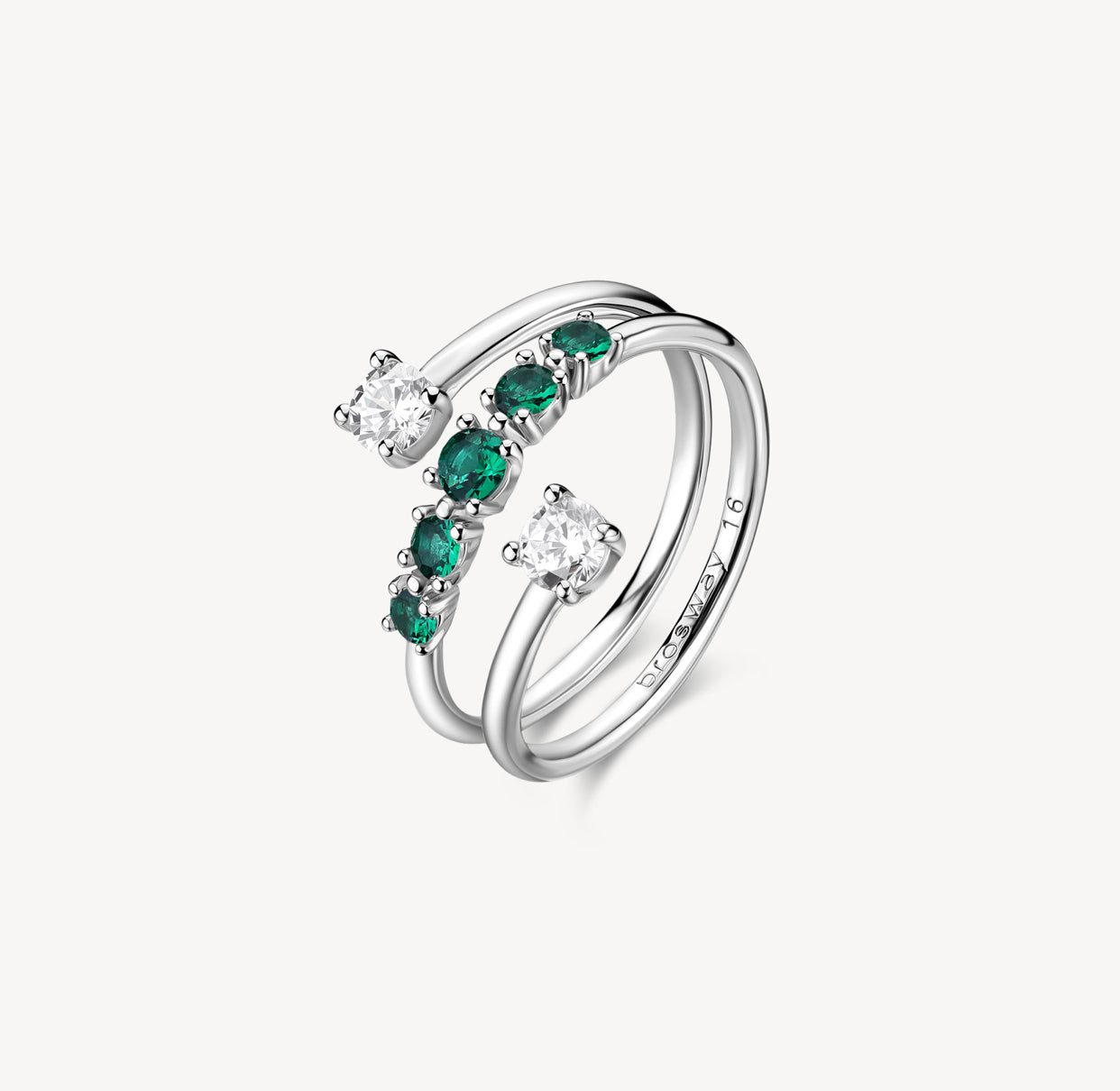 Anello argento Fancy life green