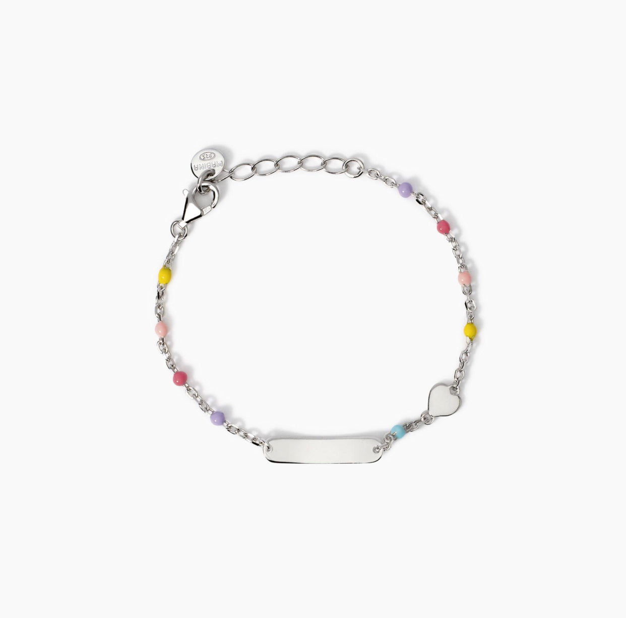 Bracciale Mabina Junior con targhetta incidibile e cuore