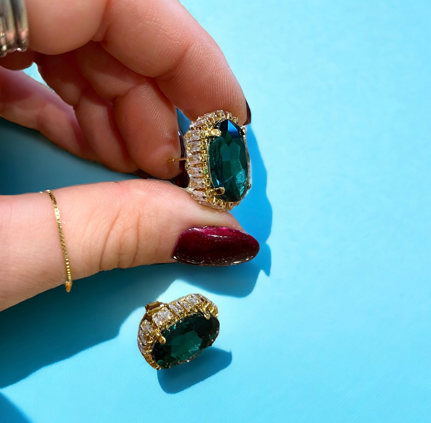 Orecchini Diamond Accessori Ovale Smeraldo