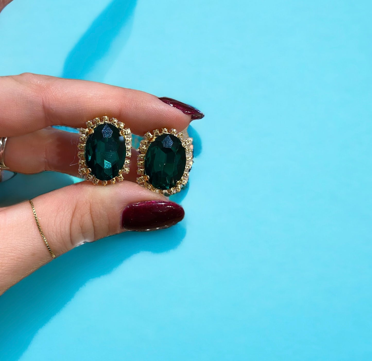 Orecchini Diamond Accessori Ovale Smeraldo