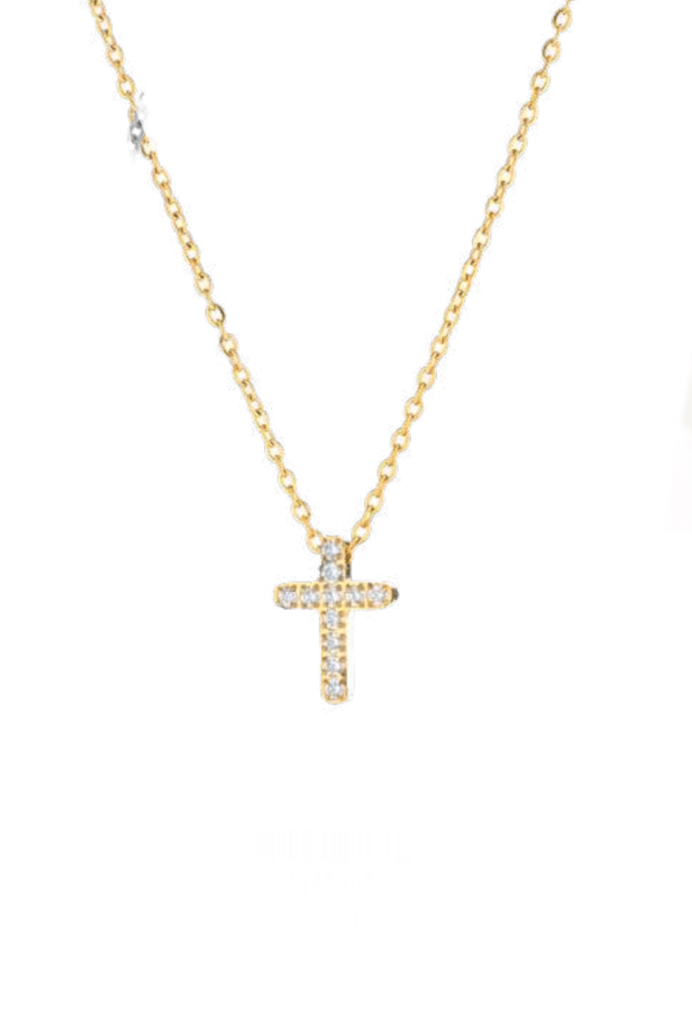 Collana uomo Héctor Croce acciaio gold con cristallini