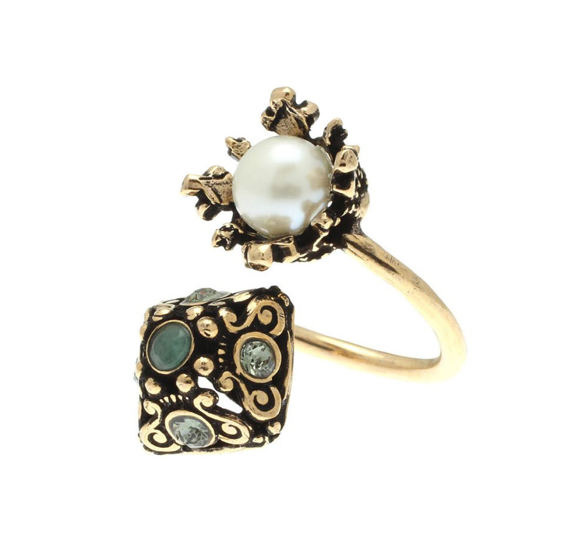 Anello Alcozer corona e piramide