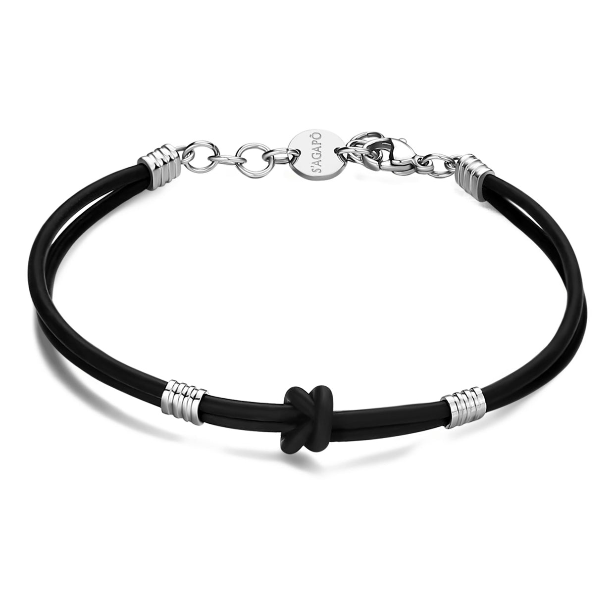 Bracciale uomo S’agapò PANAMA Caucciù nero