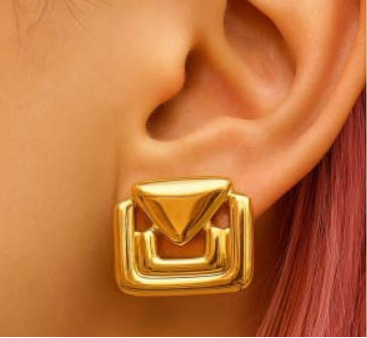 Orecchini Piti Malì donna Adelina Bottone quadrato