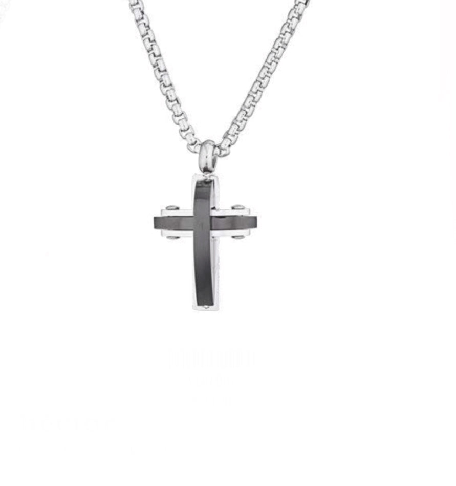 Collana uomo Héctor Croce nera