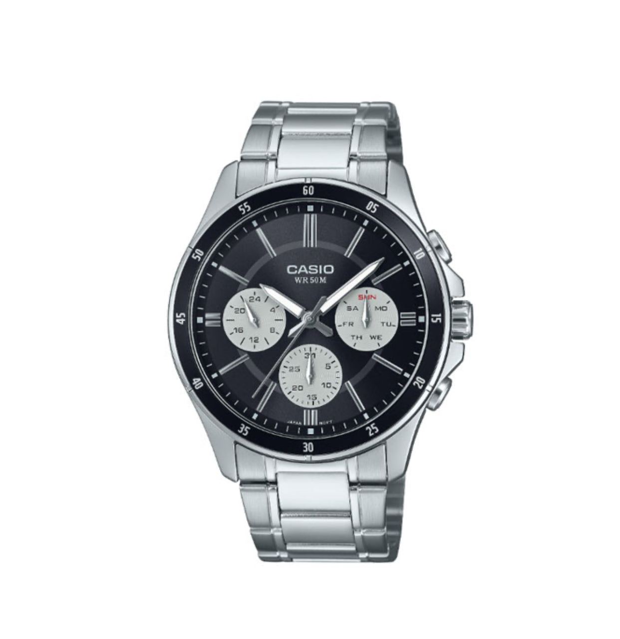 Orologio analogico Casio uomo crono nero