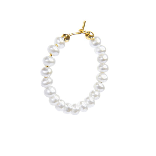 Orecchino Marlù a cerchio con perle irregolari