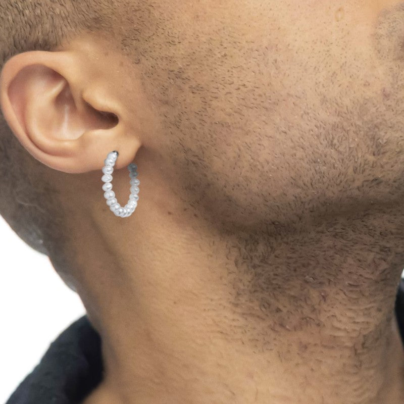 Orecchino Marlù a cerchio con perle irregolari