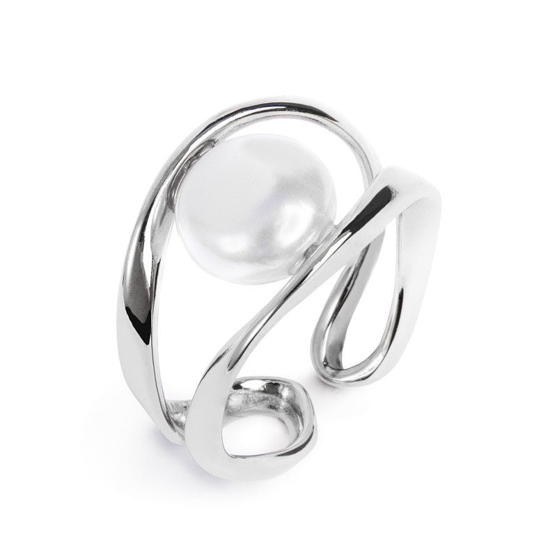 Anello Marlù a doppia fascia con perla