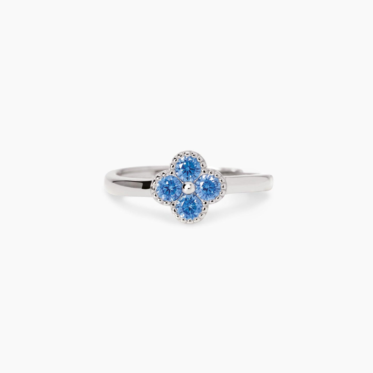 Anello Mabina donna con fiore azzurro