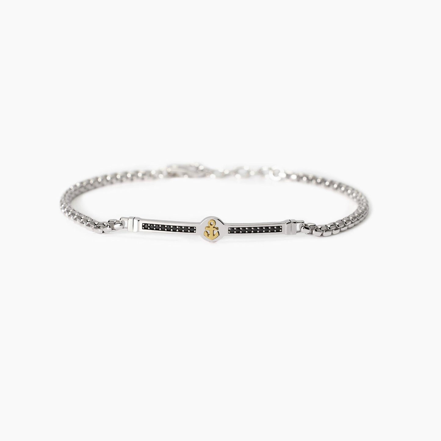 Bracciale Mabina uomo con placca centrale ancora