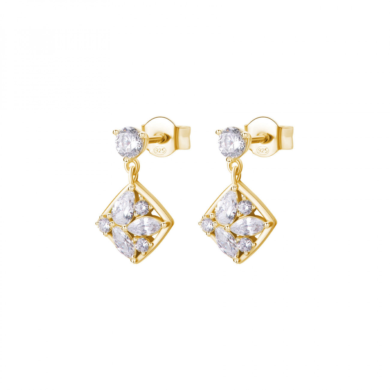Orecchini Rosato Rombo pendente gold