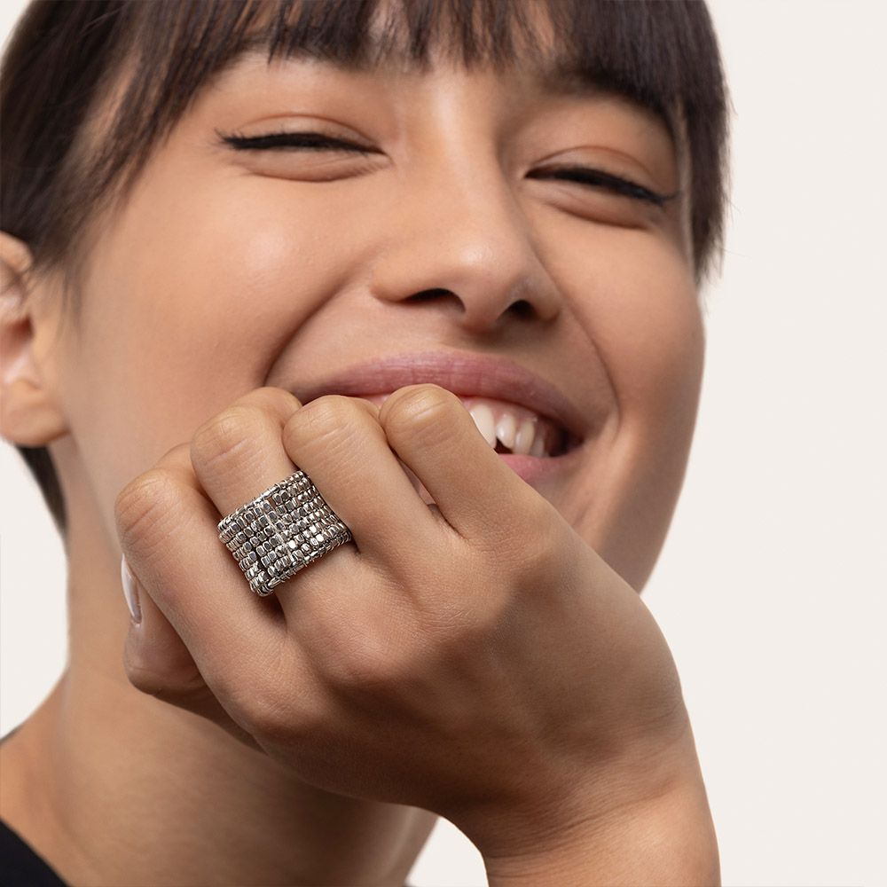 Anello Vestopazzo donna Fascia micro pepite