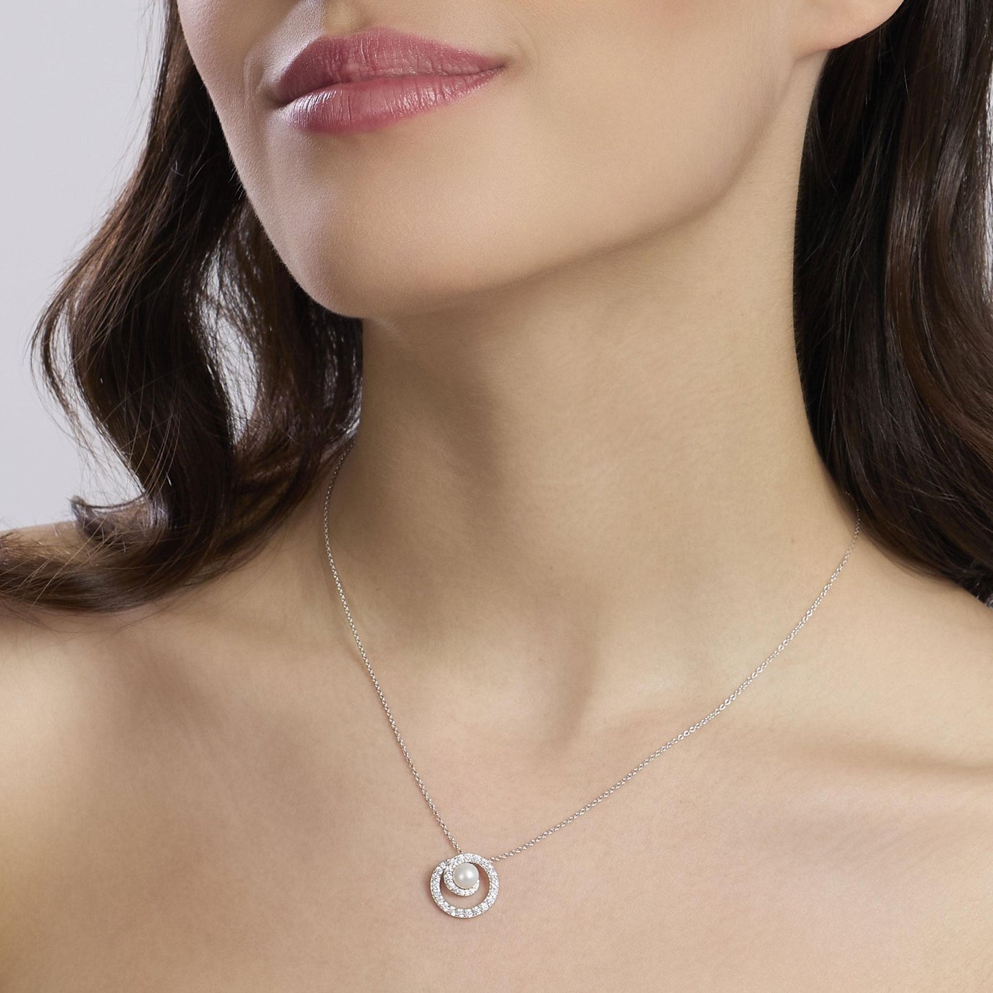 Collana Mabina donna Con pendente perla e zirconi