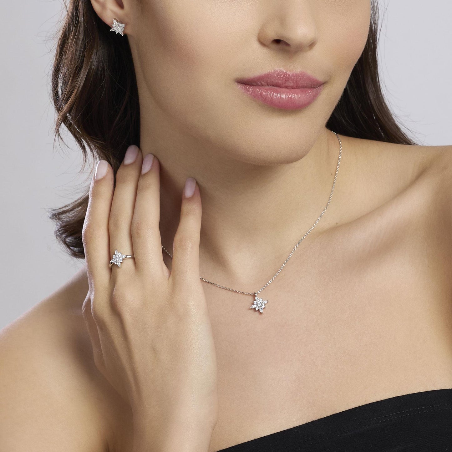 Anello Mabina donna Stella polare con zirconi bianchi