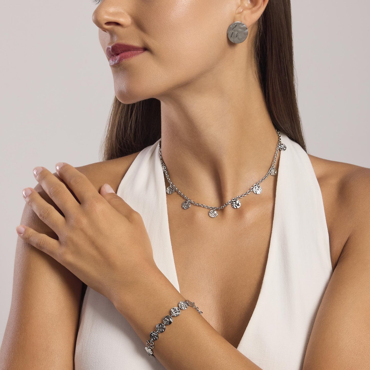 Bracciale donna Kidult con elementi tondi martellati