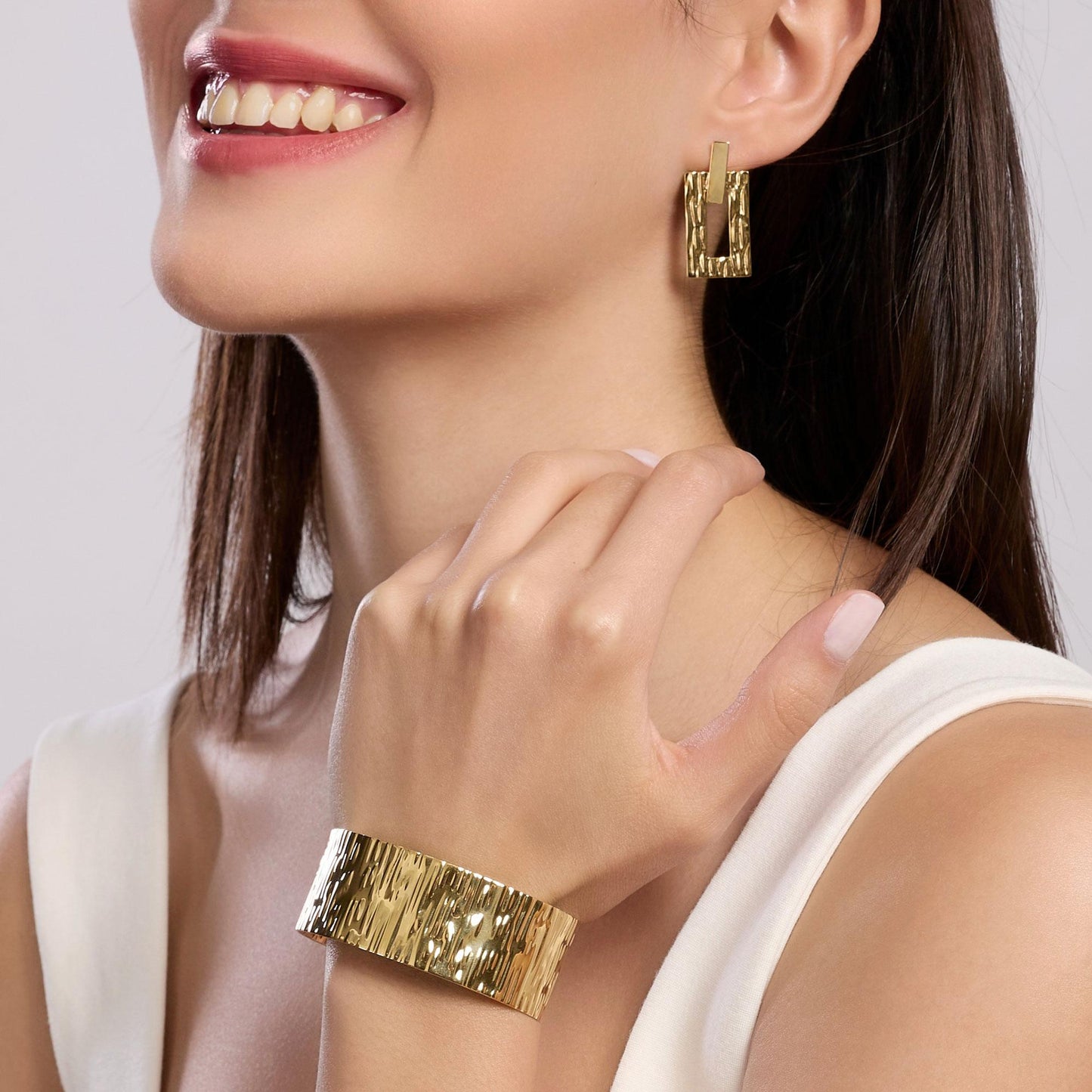 Bracciale donna Kidult Bangle martellato gold