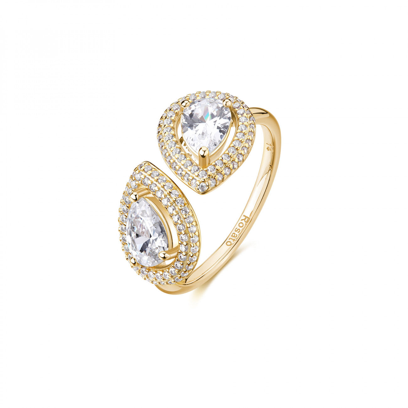 Anello Rosato aperto Goccia gold