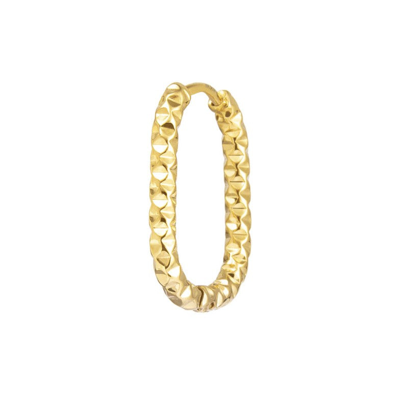 Mono orecchino Marlù ovale 2,1 cm trama diamantata