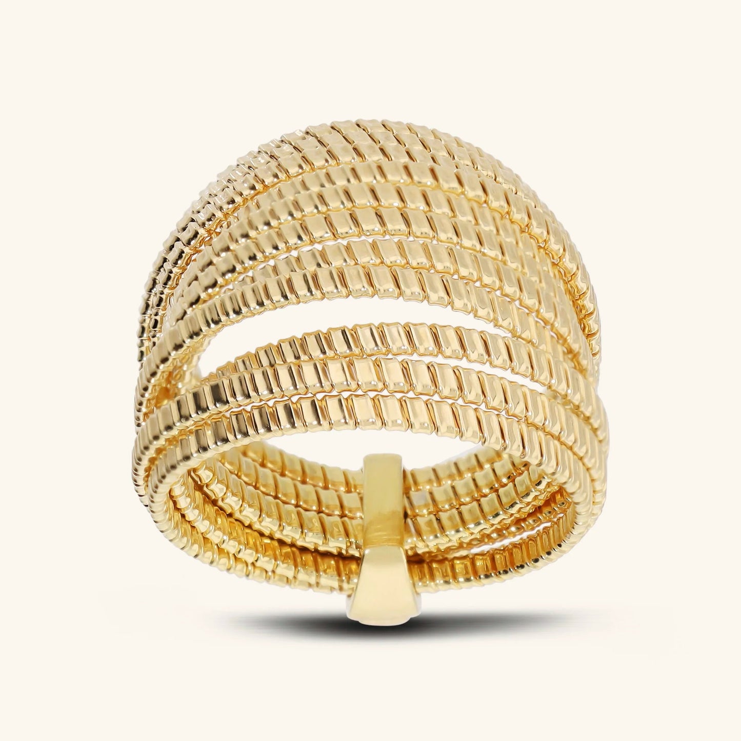 Anello donna Etrusca a Fascia Multifilo Texture Rigata