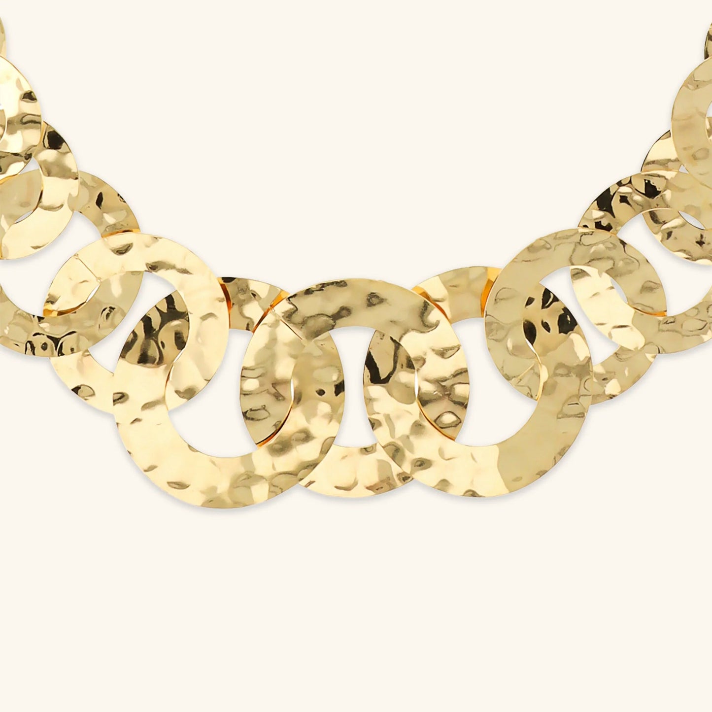 Collana donna Etrusca Graduata con Maglie a Disco Martellate