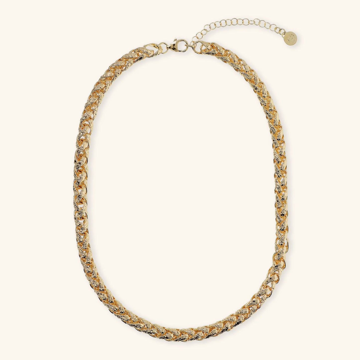 Collana donna Etrusca Girocollo Maxi Catena Spiga Martellata