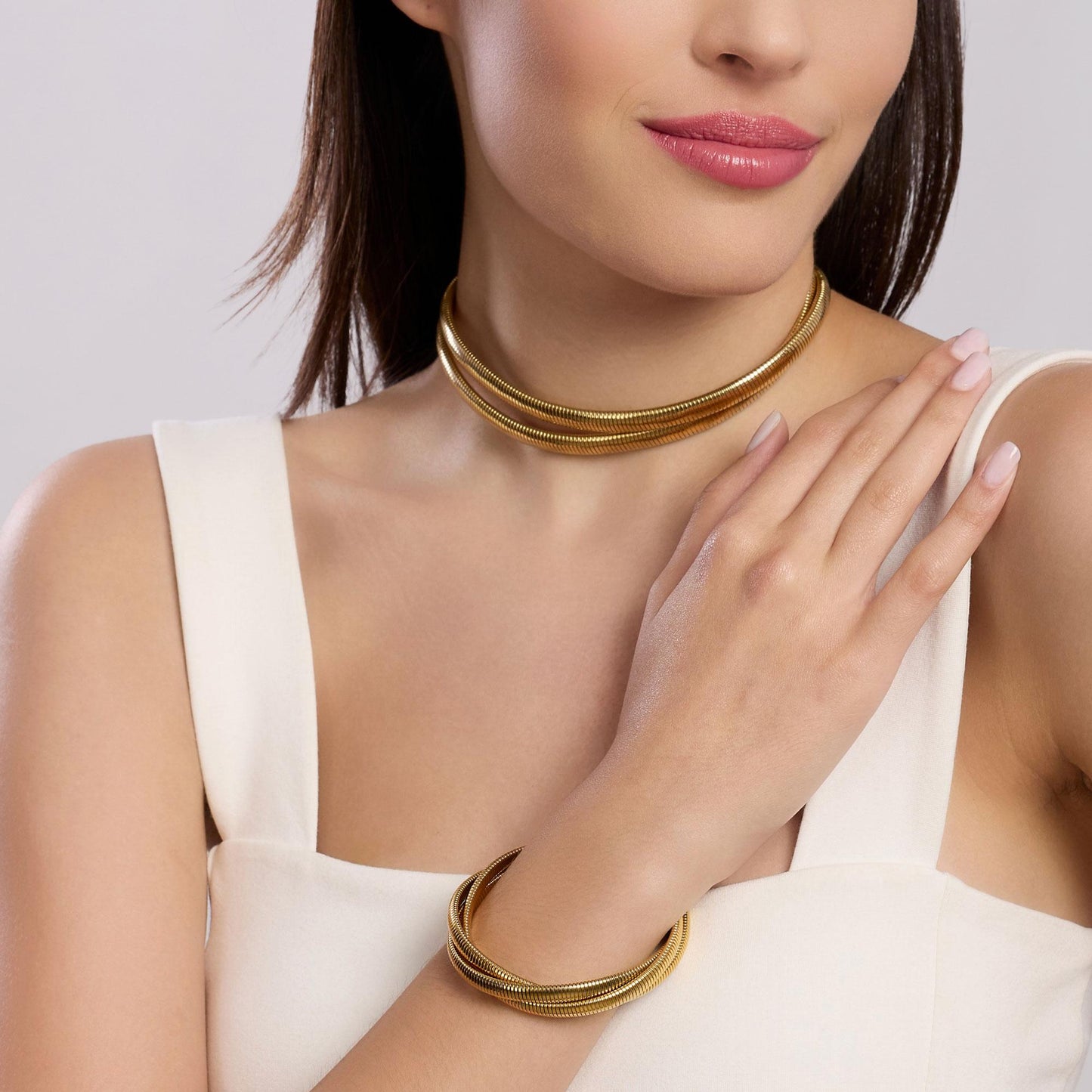 Collana Kidult donna dorato con doppia catena