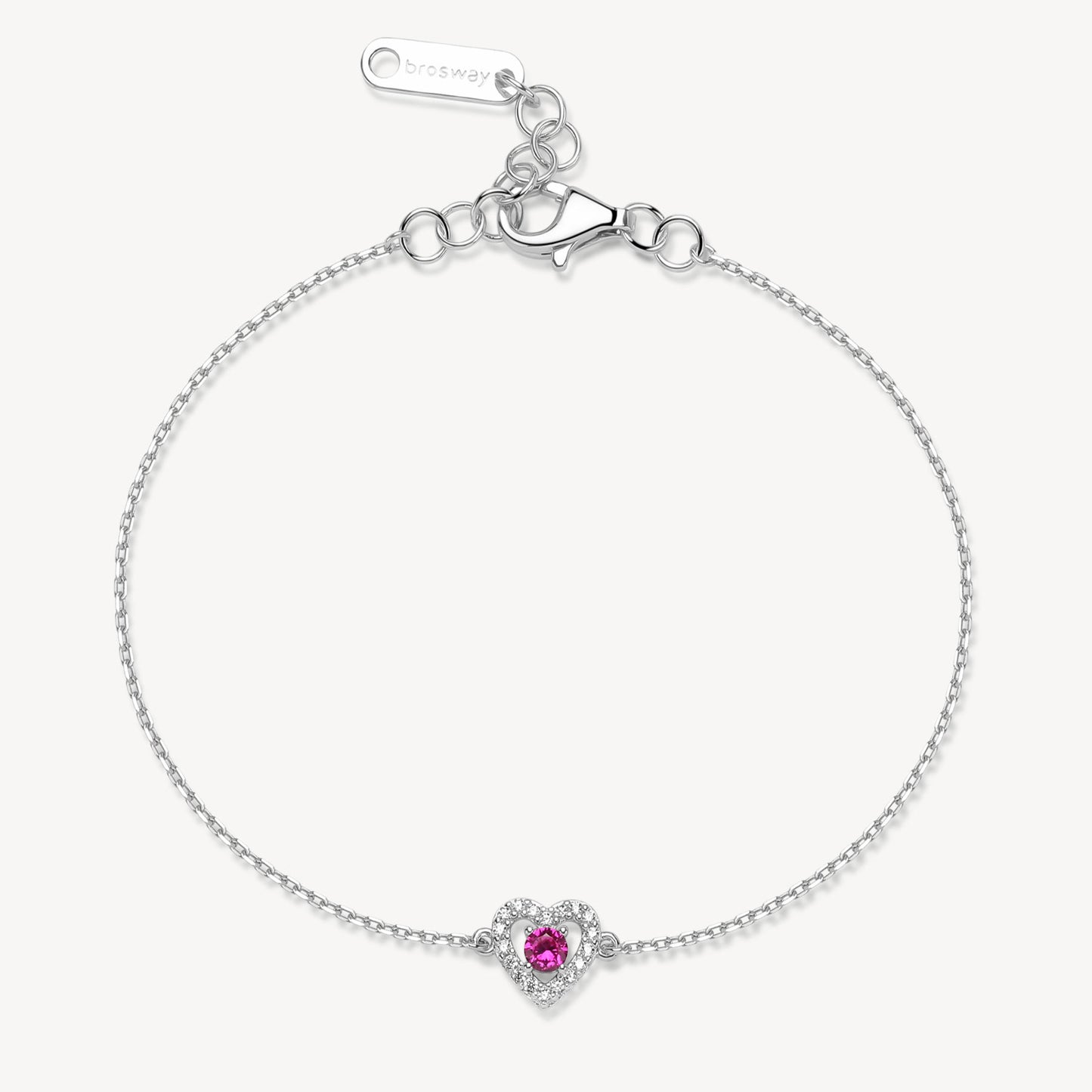 Bracciale argento Fancy cuoricino passion ruby