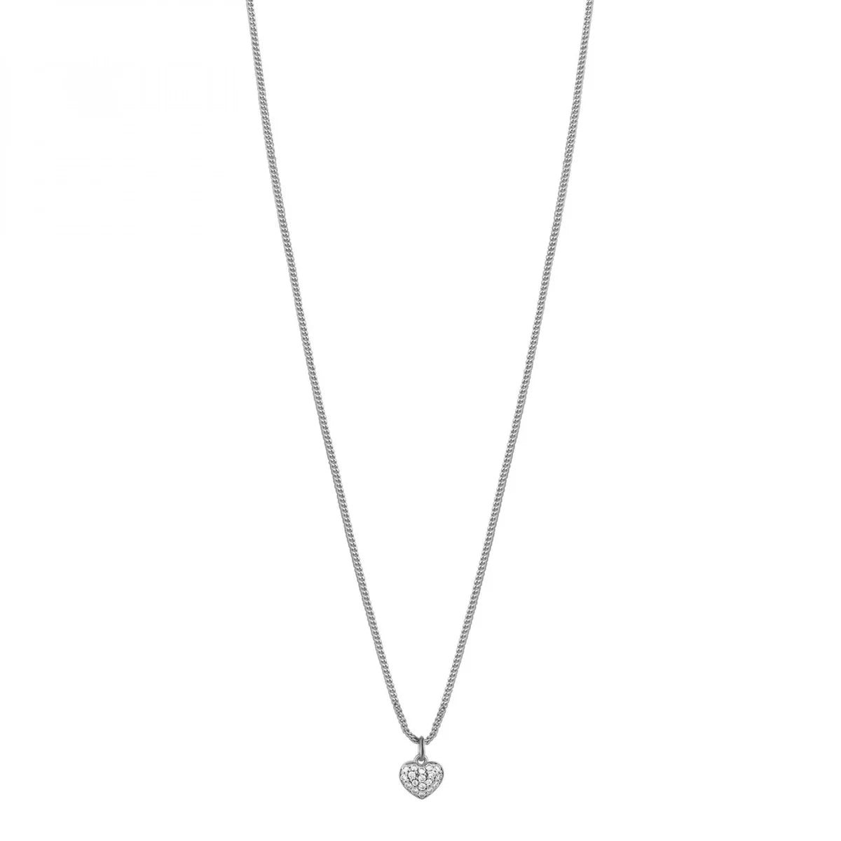 Collana Rosato cuoricino zirconato argento