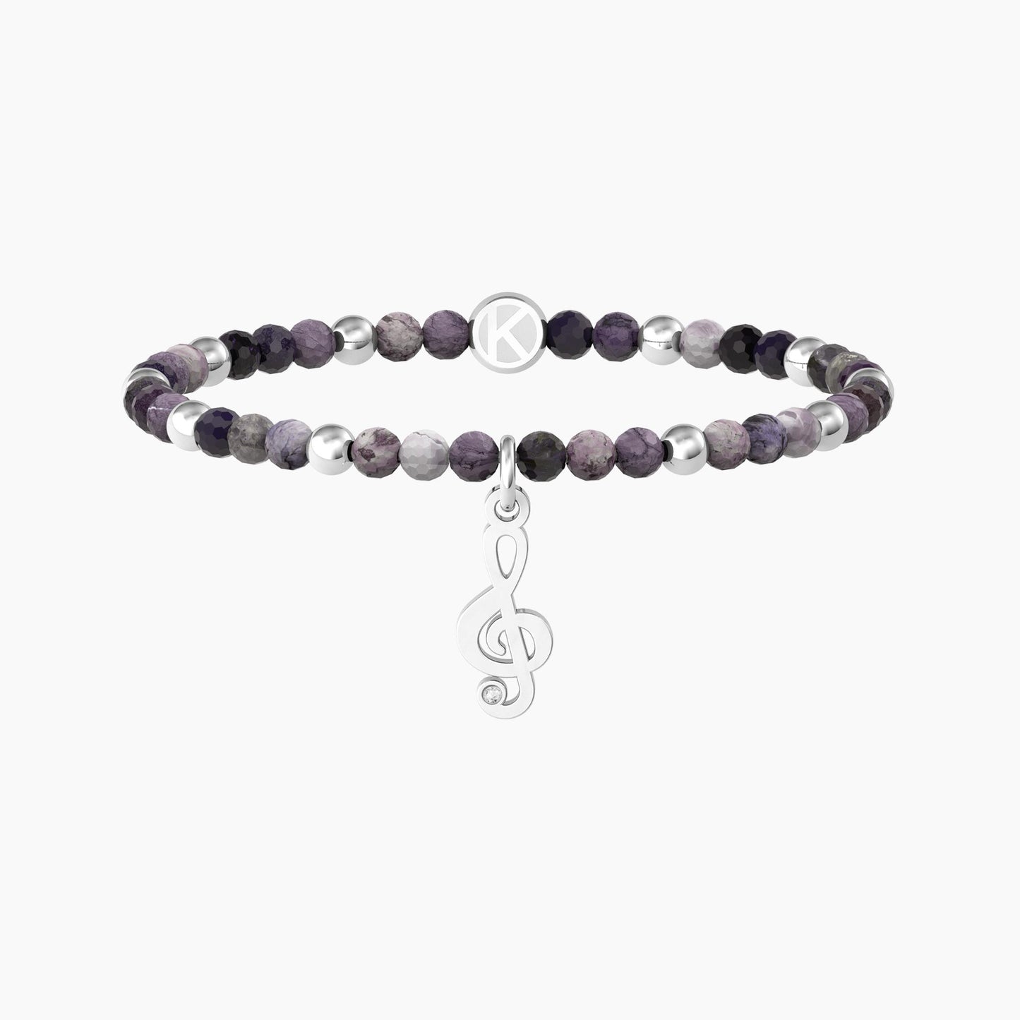 Bracciale donna Kidult con agata viola e chiave di violino CHIAVE DI VIOLINO | ARMONIA