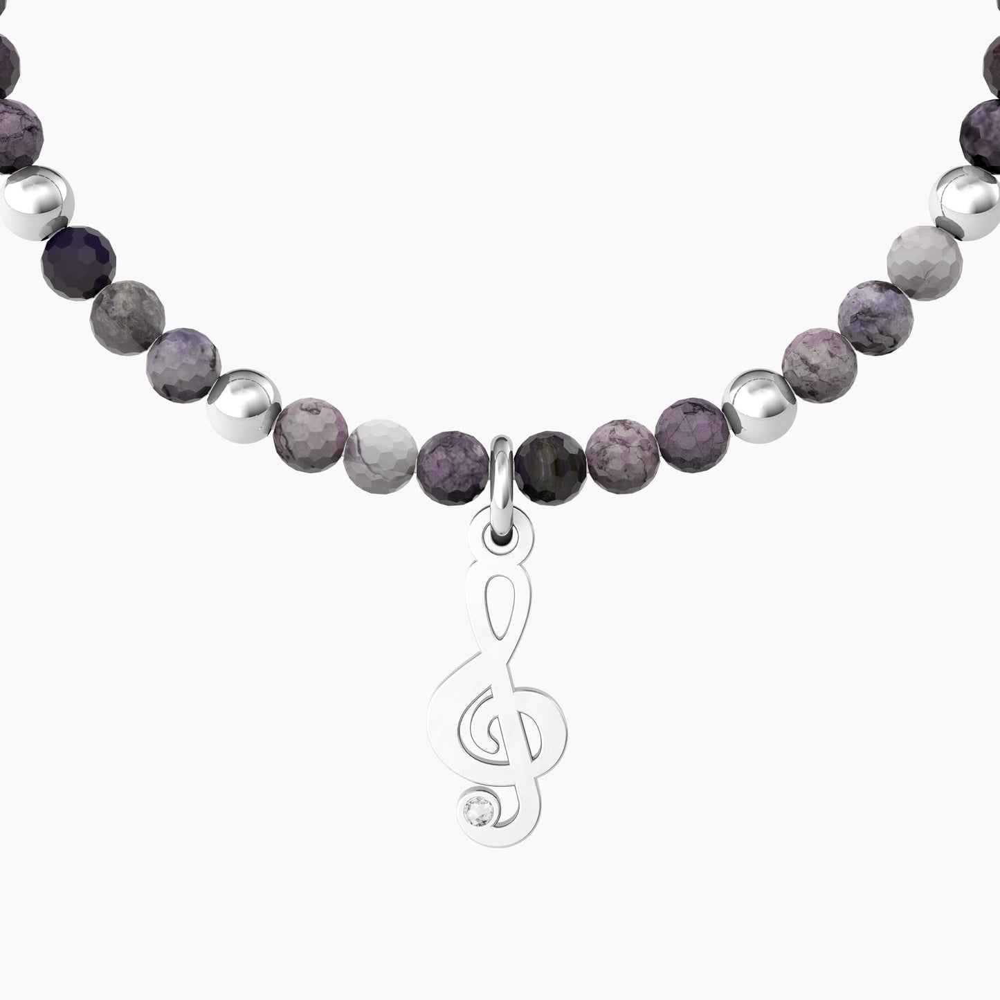 Bracciale donna Kidult con agata viola e chiave di violino CHIAVE DI VIOLINO | ARMONIA