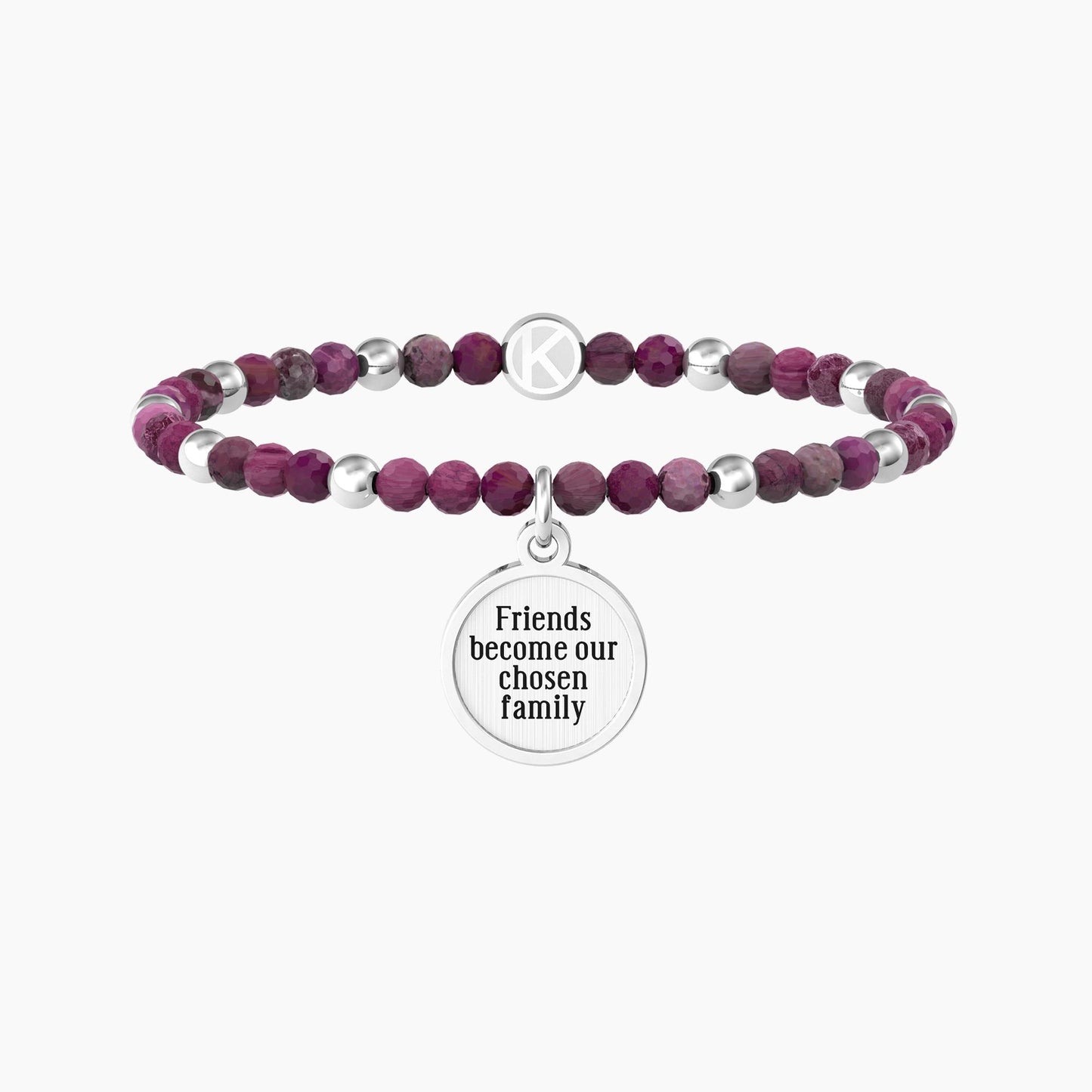 Bracciale Kidult donna con agata fucsia e ciondolo AMICI