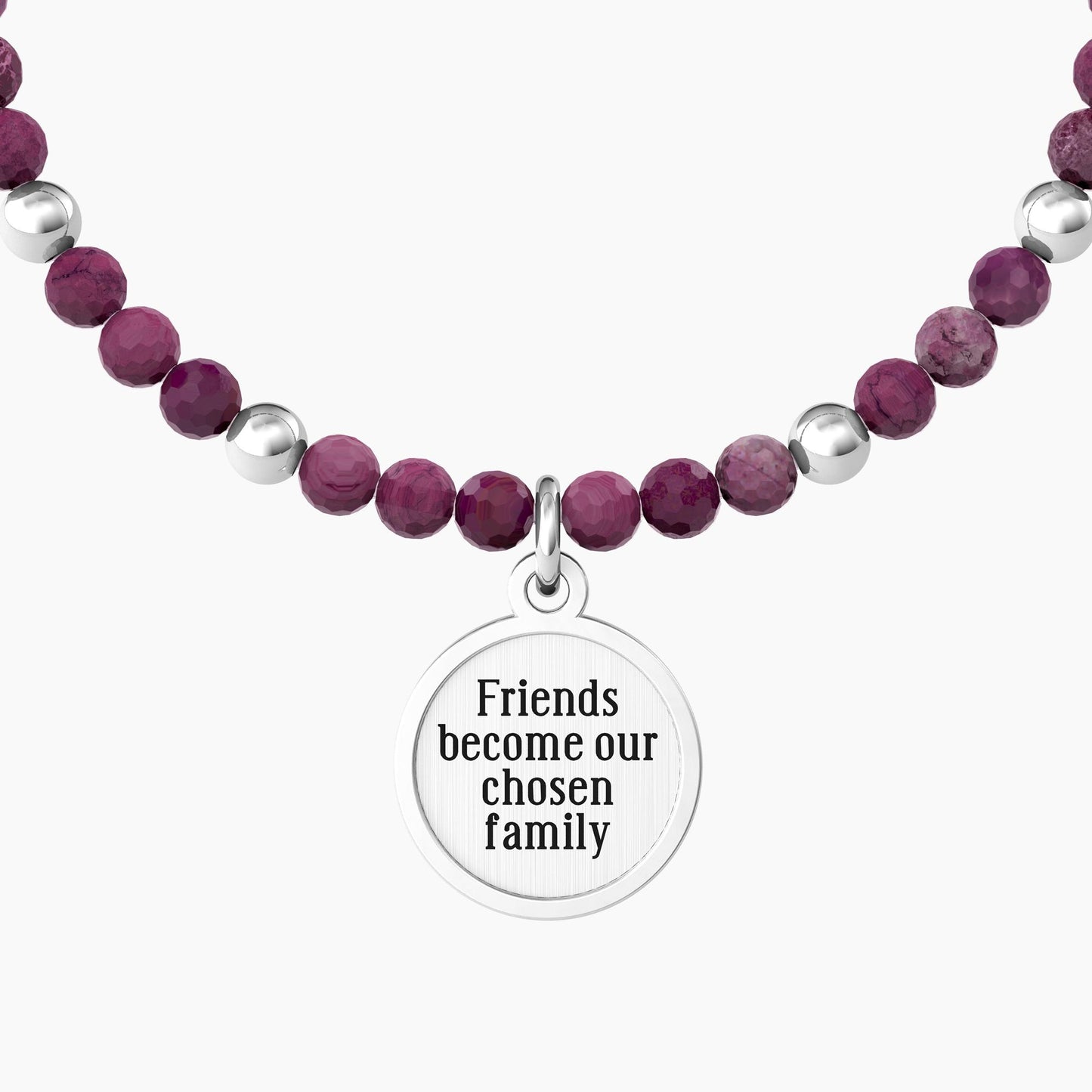 Bracciale Kidult donna con agata fucsia e ciondolo AMICI