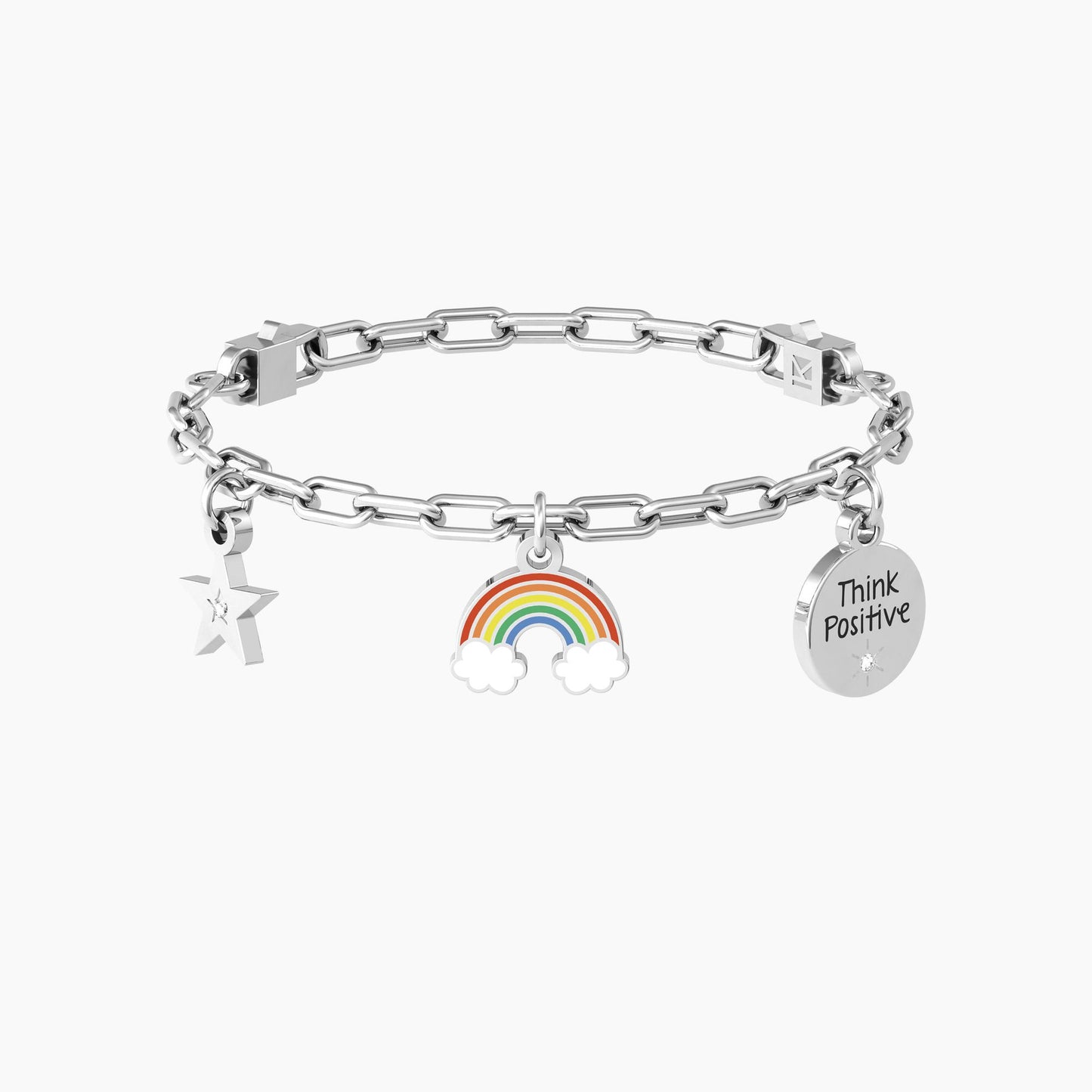 Bracciale Kidult donna regolabile con ciondoli arcobaleno e stella ARCOBALENO | THINK POSITIVE