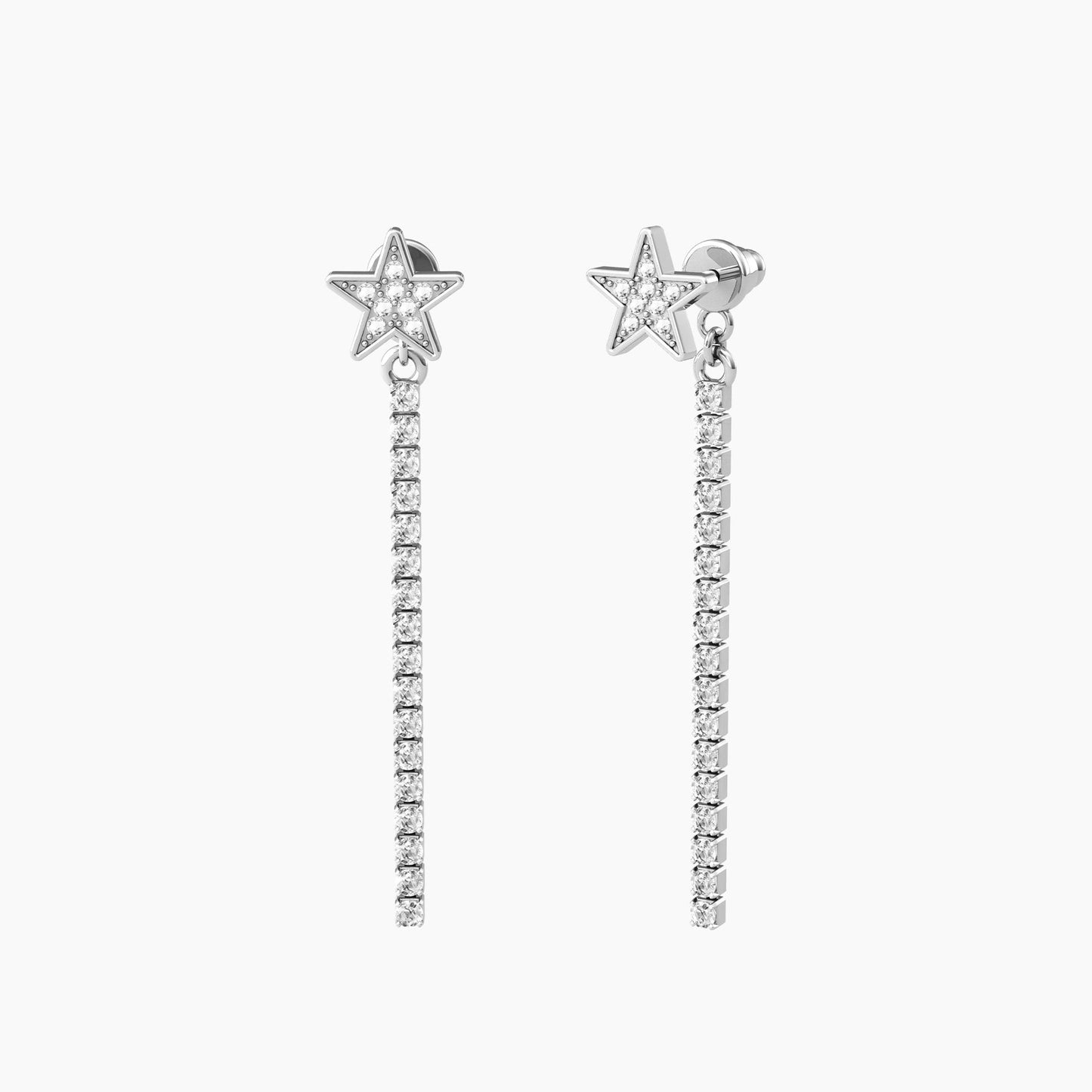 Orecchini Kidult donna a stella pendenti con tennis di cristalli bianchi STELLA | GRAZIE AMICA
