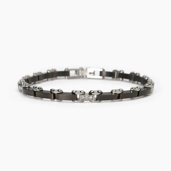 Bracciale uomo 2Jewels Gunmetal e cristalli