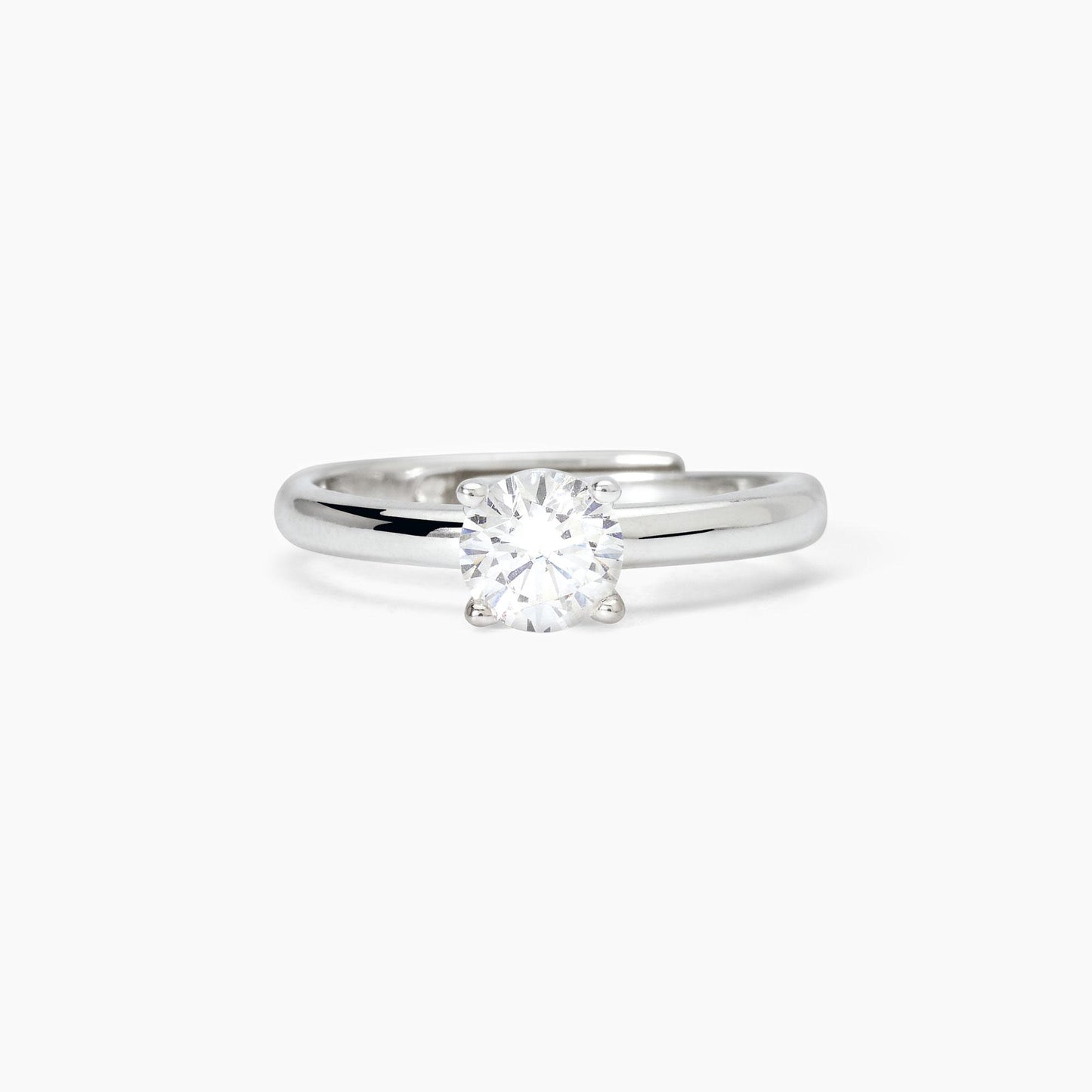 Anello donna Mabina solitario in argento rodiato con zircone