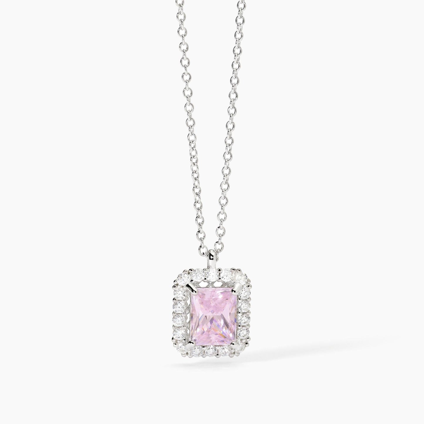 Collana Mabina in argento con zircone rosa